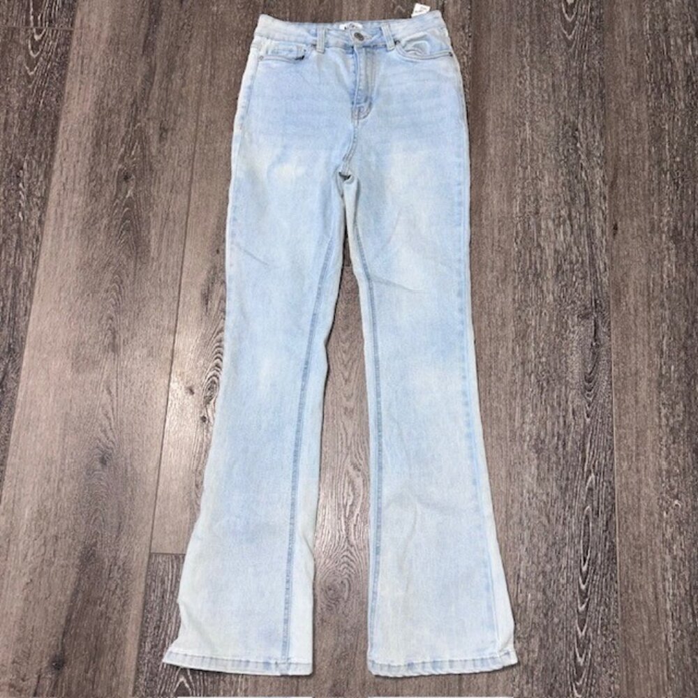 Refuge Womens Austin Jeans High Rise Curvy Flare Womens Size 1 Blue Denim Light